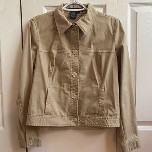 Vintage Tan Jacket with Buttons and Pockets